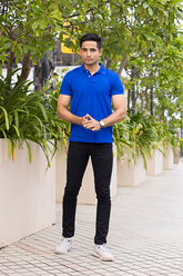 Rama Blue Slim Fit Polo T-Shirt